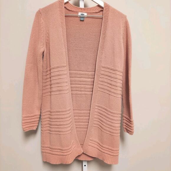 Old Navy Pink Longline Duster Cardigan M Cozy Open Front Minimal - Picture 1 of 6